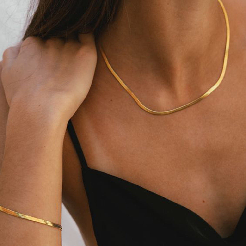 HEERINGBONE NECKLACE (16k gold plated)