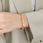 Bejewelled Geometric Gold Bracelet