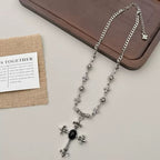 Vintage Gothic Cross Rosary necklace